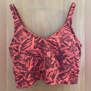 Lululemon Align Cropped Tank Top [Sz 10] | Spray Leaf Fireside Red Multi